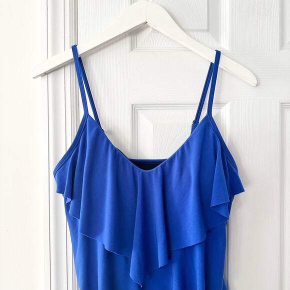 Magicsuit Cobalt Blue Rita Ruffle Tankini Swim Top 6006044 Size 10 Beach Pool - Picture 3 of 8